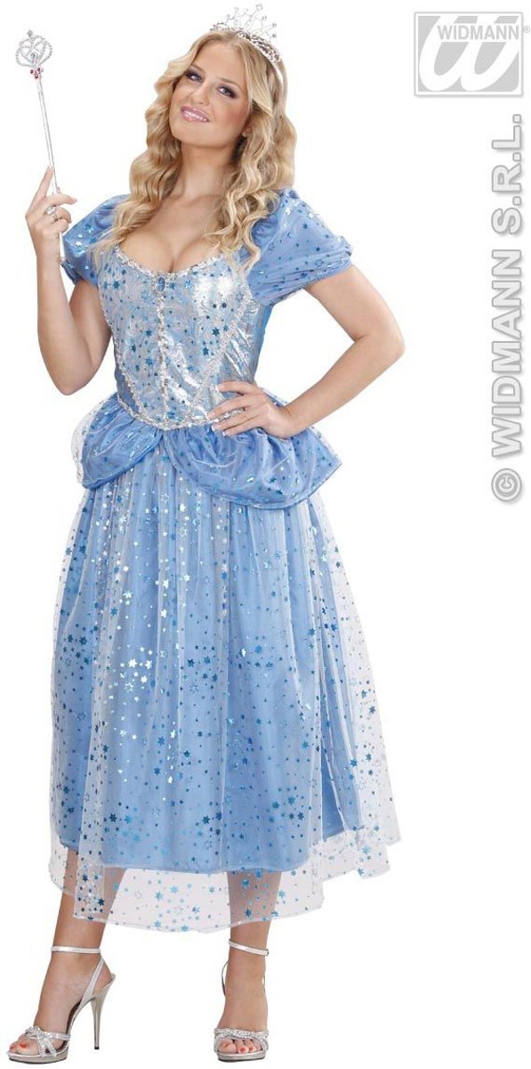 Elfen Feeen & Fantasy Kostuum | Prinses-Fee Blauw Blue Fairy Kostuum Vrouw | Medium | Carnaval kostuum | Verkleedkleding